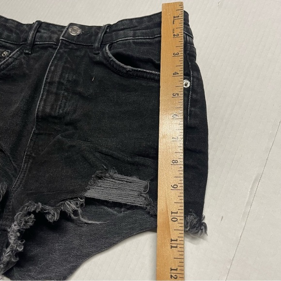Distressed Black Denim Shorts - Picture 8 of 10